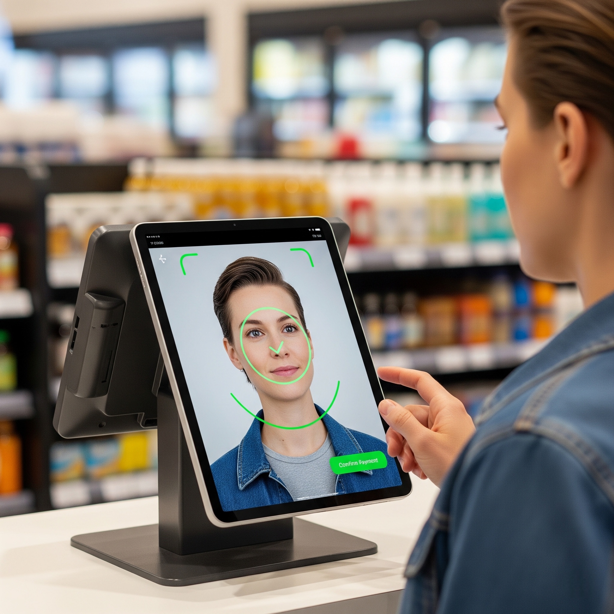 Look at camera to pay at store